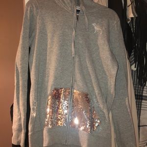Vs pink sequined hoodie